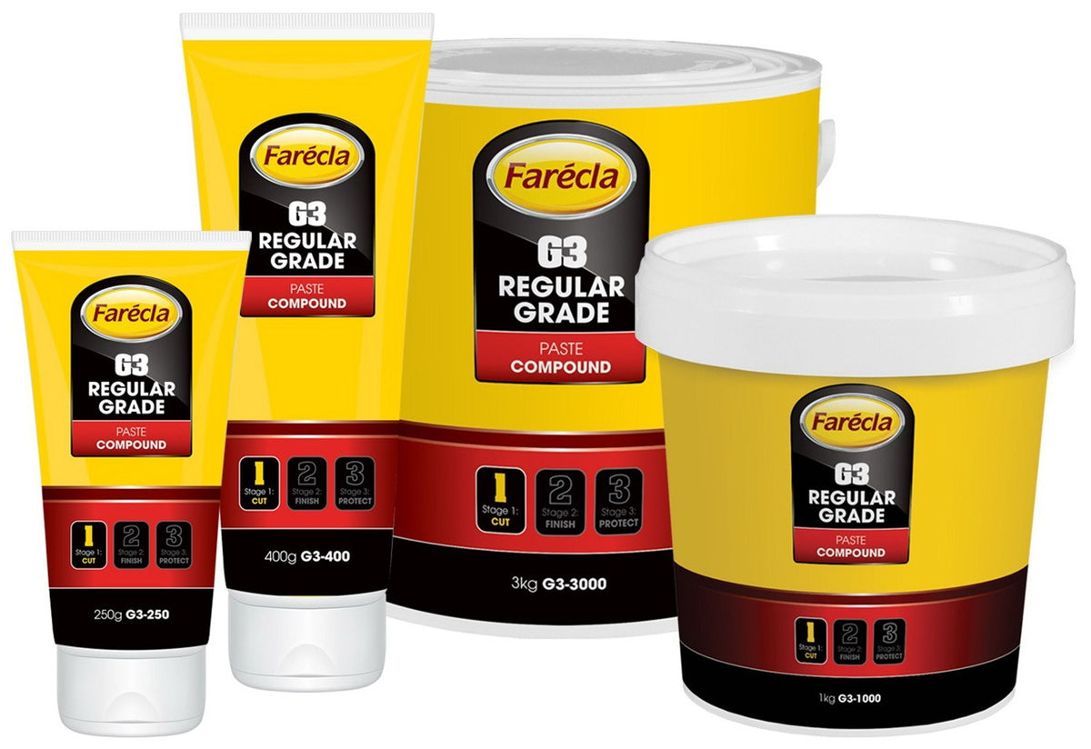Farecla G3 Regular Grade Paste Compound - 250g, 400g, 1kg and 3kg