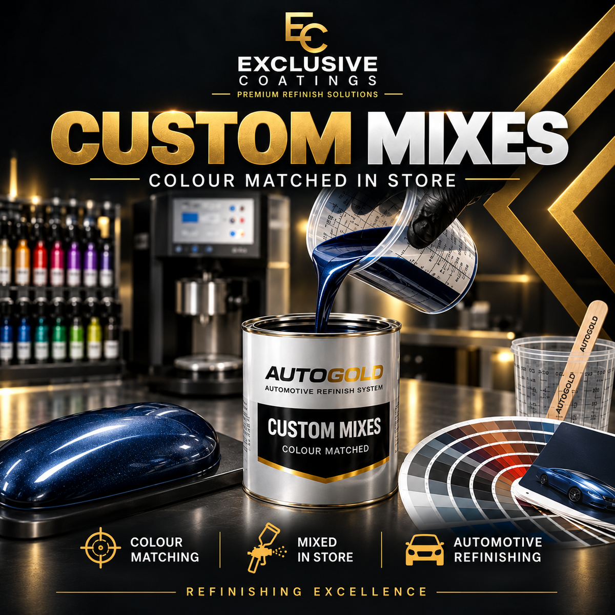 Exclusive Coatings Custom Mixes, colour matched in store
