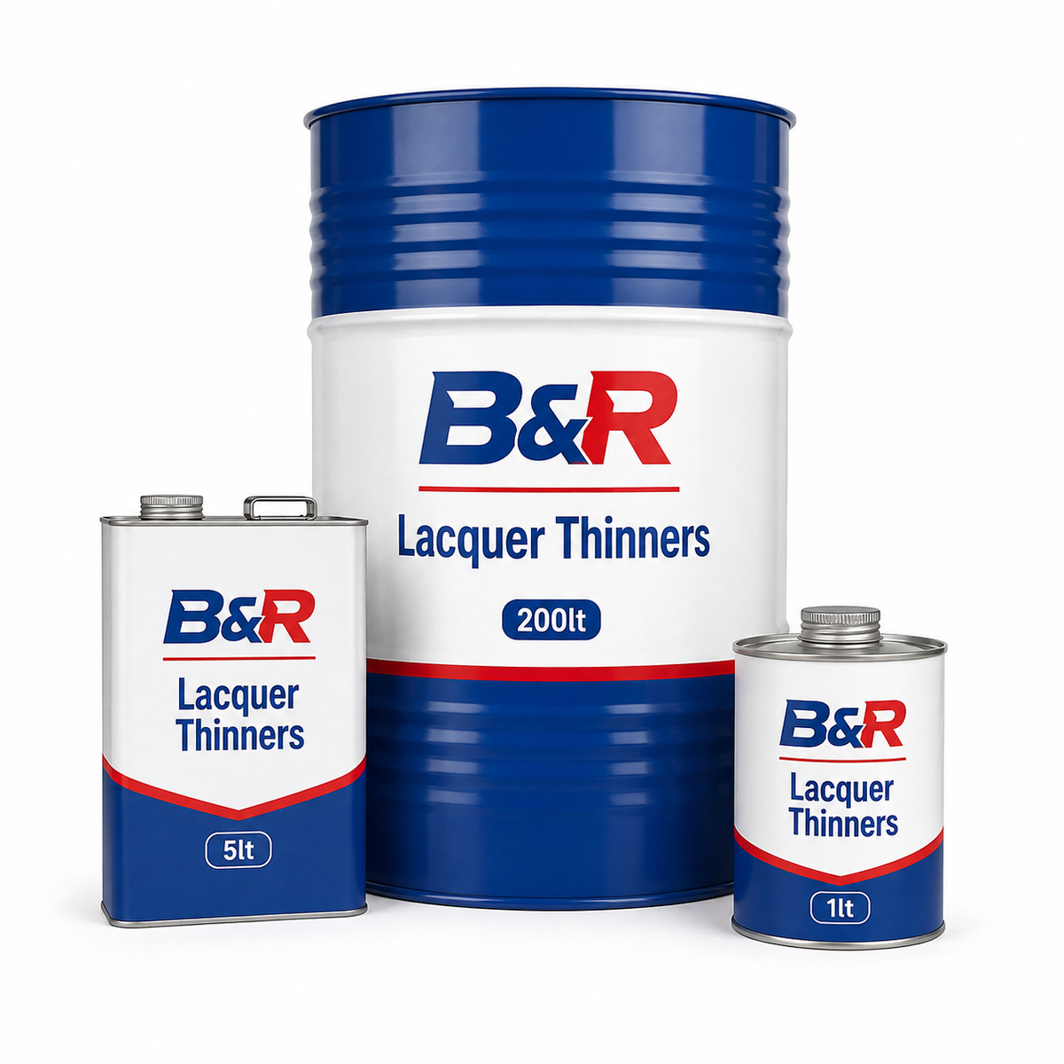 B&R Lacquer Thinners 200lt 5lt and 1lt