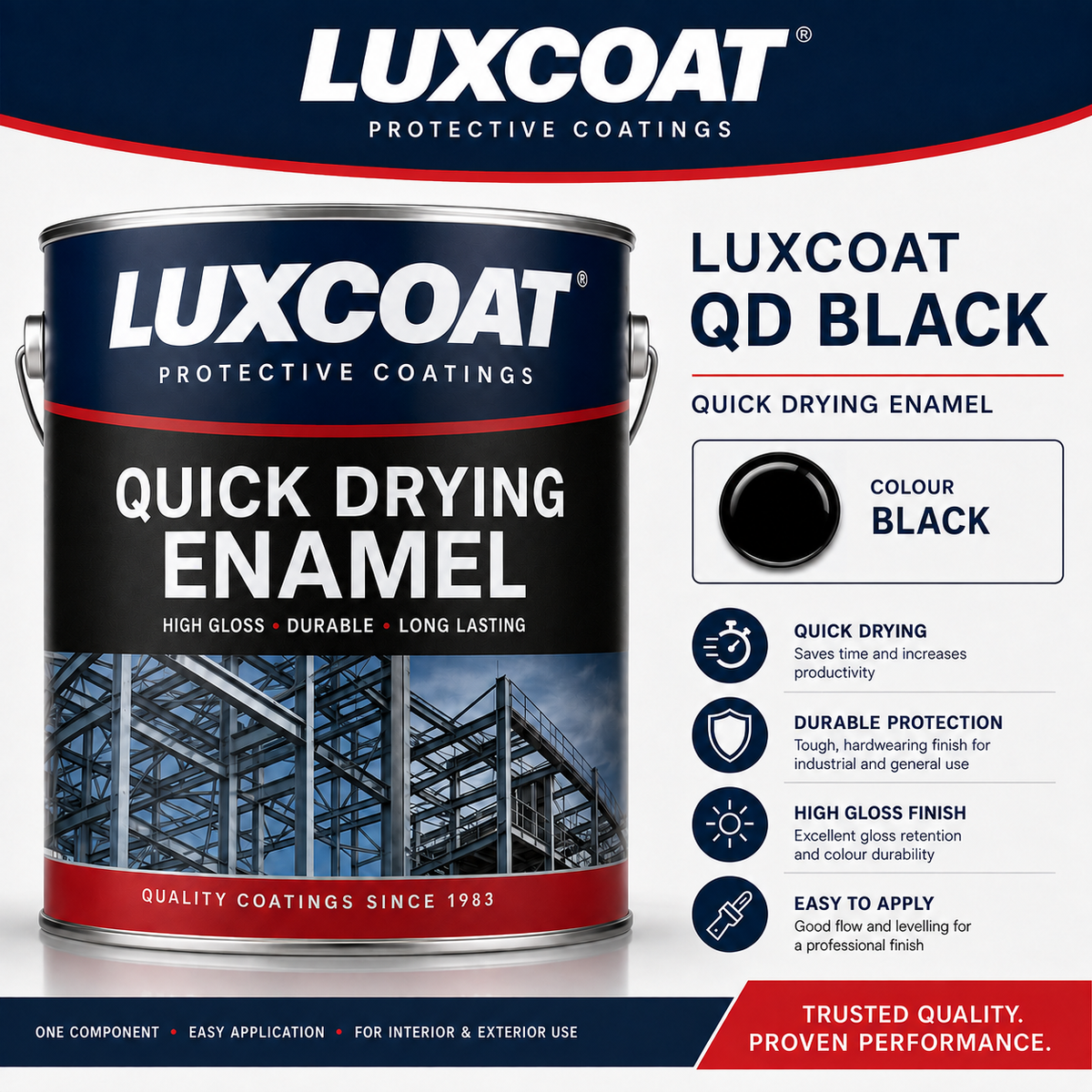 Luxcoat QD Black quick drying enamel